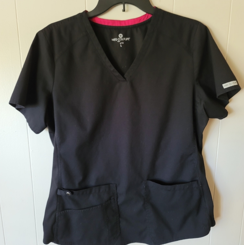 Med Couture Women's Black Scrub Top